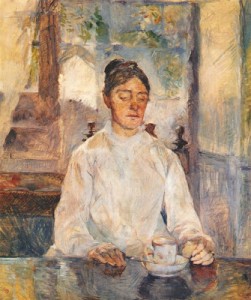 Condessa Adèle de Toulouse-Lautrec, no desjejum, no castelo Malromé 1881-1883