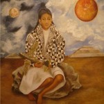 "Menina Tehuacana, Lucha Mària o Sol e a Lua" 1942 Óleo S/madeira masonite de Frida Kahlo.